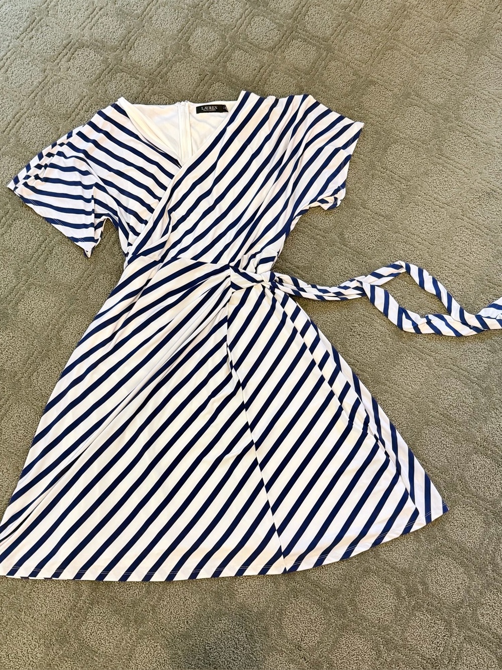 Ralph Lauren Striped Faux-Wrap Dress